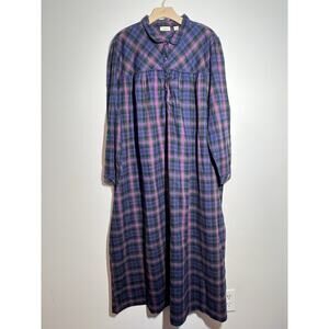 L.L. Bean Purple and Pink Plaid Cotton Nightgown